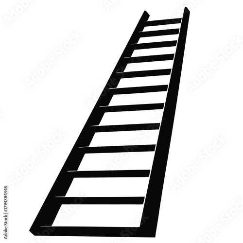 business ladder on white background