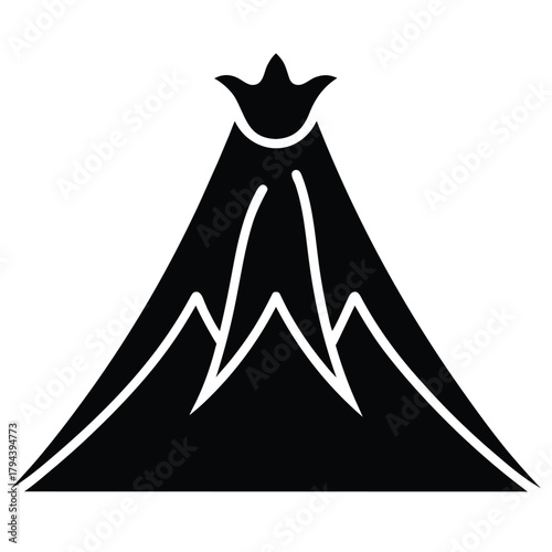 volcano vector icon on white