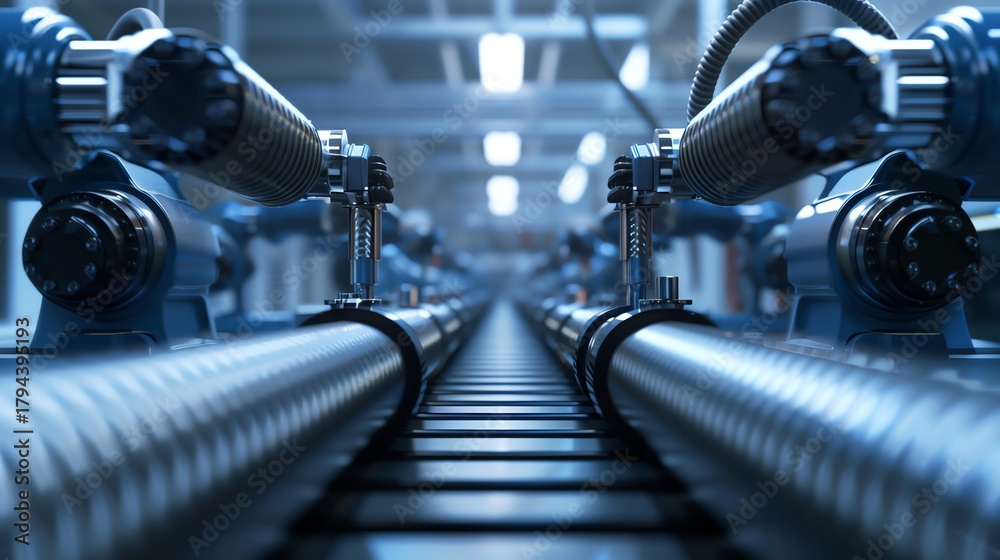 Fototapeta premium Modern industrial production line machinery.