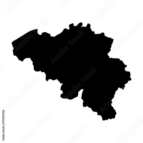 Belgium country map silhouette vector illustration