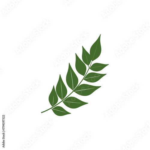 Leaf icon logo flat vector design