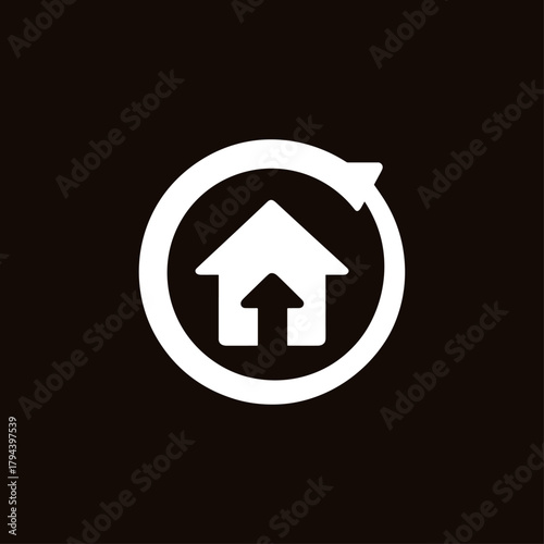 Home Renovation Service icon logo flat vector design