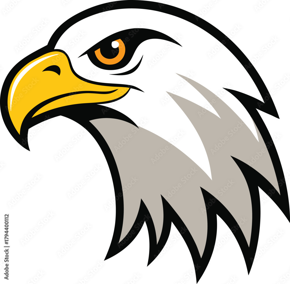 Obraz premium Stylized eagle head profile illustration