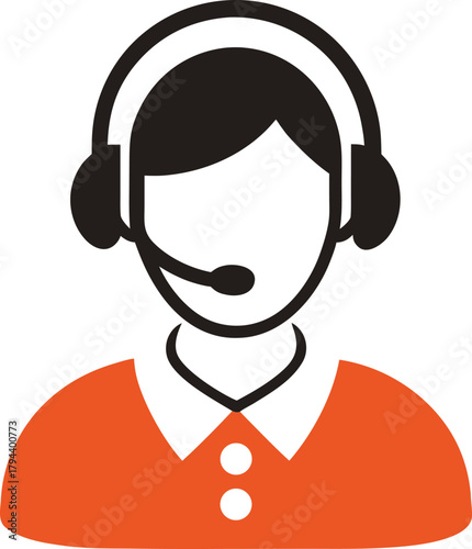 Customer service representative with headset icon