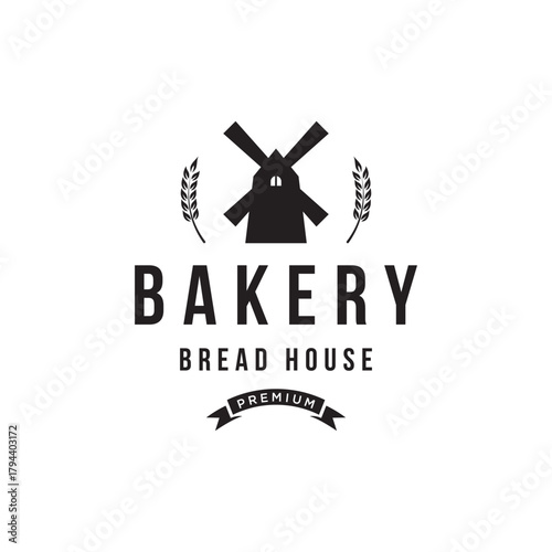 Delicious and tasty organic Fresh Baked Bakery Shop Logo design retro vintage.Logo for bakery shop, label or badge, business.