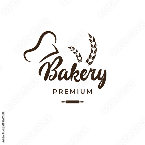 Delicious and tasty organic Fresh Baked Bakery Shop Logo design retro vintage.Logo for bakery shop, label or badge, business.