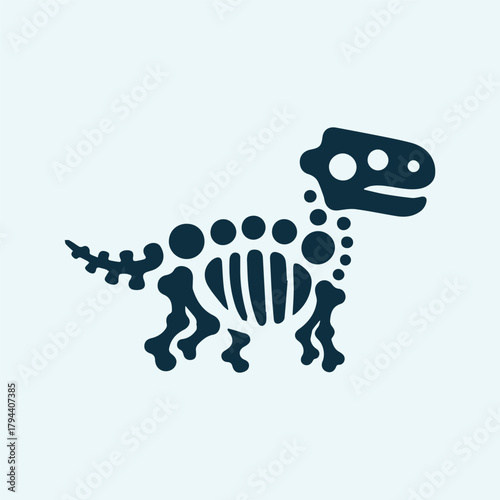 Dinosaurus Fossil Bone Logo