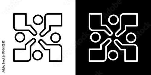 Cohesion Icon Set. Clean Line Design With Light And Dark Versions For Versatile Use. 