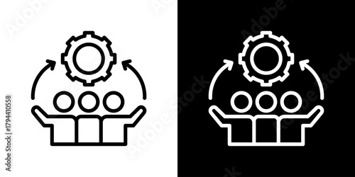 Synergy Icon Set. Clean Line Design With Light And Dark Versions For Versatile Use. 