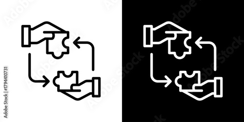 Integration Icon Set. Clean Line Design With Light And Dark Versions For Versatile Use. 