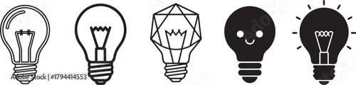 Lightbulb icon set Vector