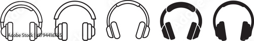 Headphones icon set Vector