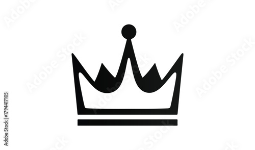 Simple black crown icon on white background royal symbol