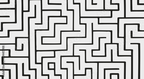 Complex maze pattern with black lines on a white background, creating a challenging visual puzzle.