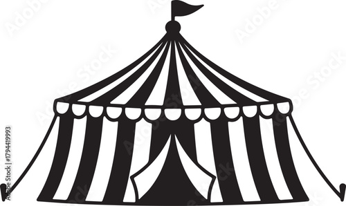 Circus tent silhouette carnival big top icon symbol vector illustration
