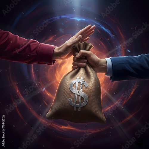 Stop bribery, concept of honesty and rejecting illegal payment.