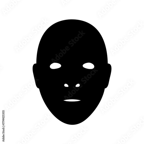 Abstract human face icon symbol, digital identity silhouette Vector, illustration