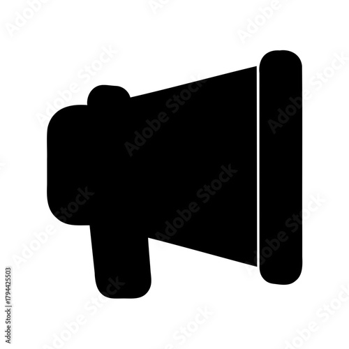 Black megaphone vector icon for announcement and communication Vector, illustration