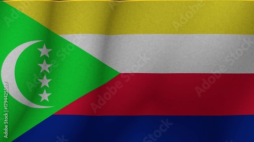 Wallpaper Mural The flag the Union of the Comoros. The evolving national flag the Union of the Comoros in 3d format. 1080p HD animation for presentation Torontodigital.ca