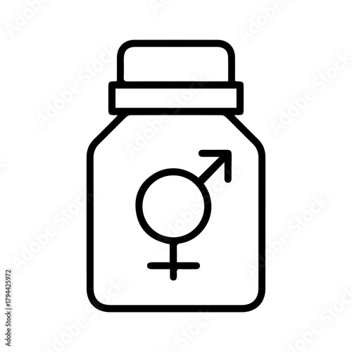 Male Female Symbol Pill Bottle