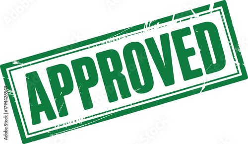 Approved grunge rubber stamp with green ink effect isolated Vector