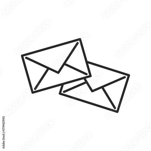 シンプルな複数の手紙・メールのアイコン