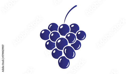 Simple stylized illustration of a bunch of dark blue grapes