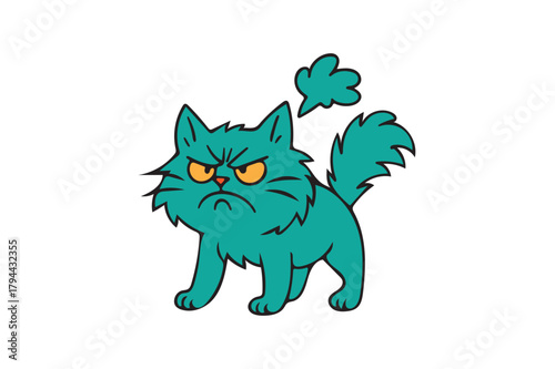 Angry dog Vector Illustration on White Background.