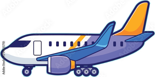 Passenger Airplane Landing Gear Down