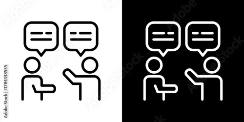 Conversation Icon Set. Clean Line Design With Light And Dark Versions For Versatile Use. 