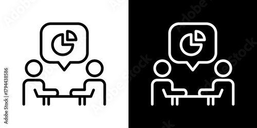 Consulting Icon Set. Clean Line Design With Light And Dark Versions For Versatile Use. 