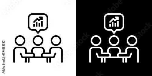 Consulting Icon Set. Clean Line Design With Light And Dark Versions For Versatile Use. 