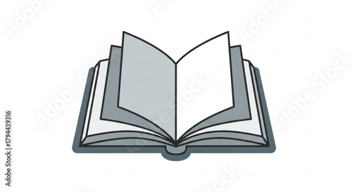 Open book with blank pages, perfect for educational materials, literary designs, and creative projects