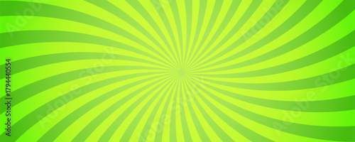 Simple green gradient horizontal plain background with bright starlight effect. Vector illustration.