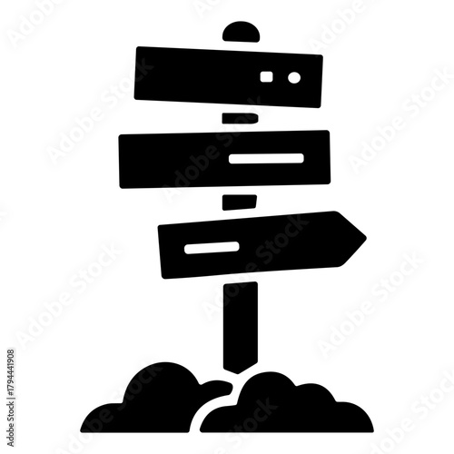 Mountain Signpost icon or logo isolated sign symbol vector illustration - high quality black style vector icons