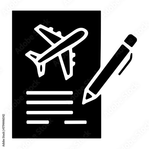 Travel Document icon or logo isolated sign symbol vector illustration - high quality black style vector icons