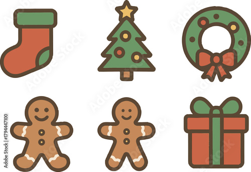 chrismas with flat design style, eps 10 illustration