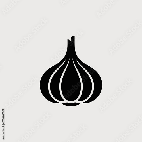 Garlic Bulb Silhouette Icon, Garlic, Bulb, Clove, Spice, Herb, Cooking, Flavor, Aroma, Culinary, Ingredient, Kitchen, Seasoning, Food, Vegetable, Allium, Pungent, Health, Immunity, Antioxidant, Nutrit