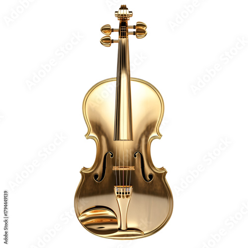 Premium Gold Violin Sculpture with Artistic Finish