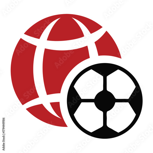 Global soccer icon representing international football and sports