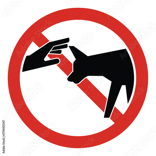 do not touch/pet animal sign
