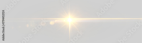 Sunlight glows with radiant golden streaks. Lens flare spreads in soft arcs. Sparkling bokeh enhances subtle shimmering effects. PNG