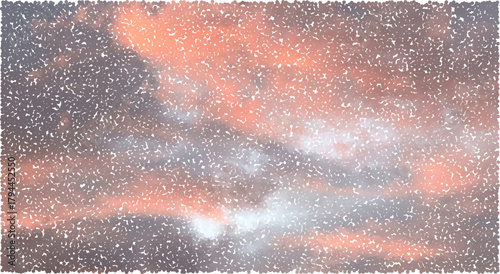 Retro photocopy sky collage. Halftone dot pattern with distressed xerox texture