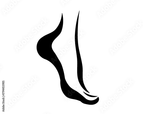 foot lineart, foot silhouette logo, icon isolated on white background, model 3
