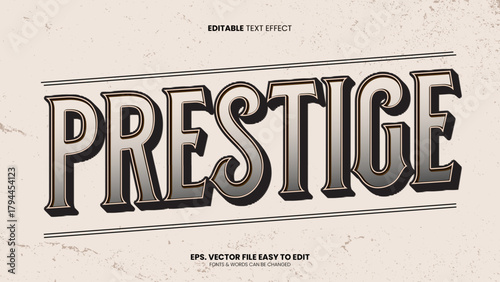 Prestige text, victorian style editable text effect
