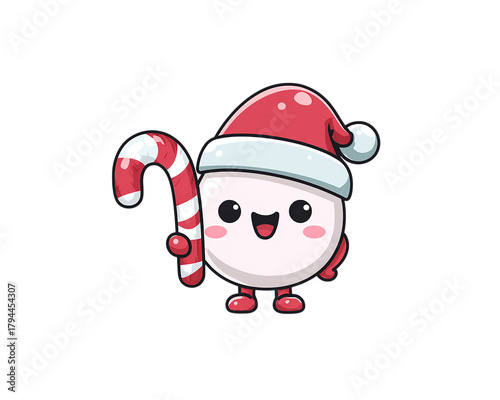 Cute Cookie Chip Holding Candy Cane