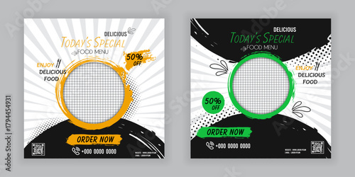 Creative corporate fast food flyer template design or leaflet presentation banner design