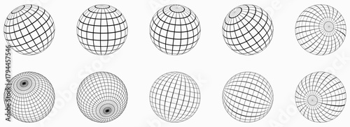 Stylized web globe wireframe representing internet connectivity and global network. Clean globe for web, browser, cloud, data and digital UI use—ideal for technology, websites and app interfaces.