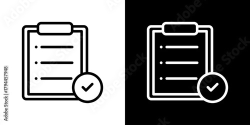 Plan Icon Set. Clean Line Design With Light And Dark Versions For Versatile Use. 