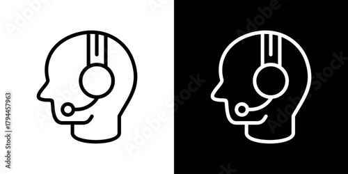 Customer Service Icon Set. Clean Line Design With Light And Dark Versions For Versatile Use. 